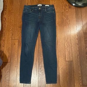 Skinny dark wash blue jeans